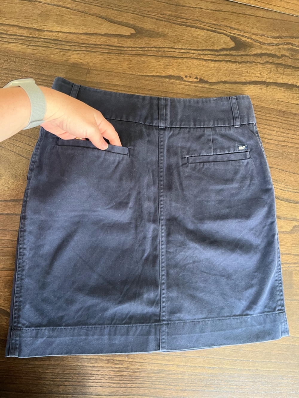 Vineyard Vines Classic Navy Cotton Blend Mini Skirt - 0 - Picture 5 of 8